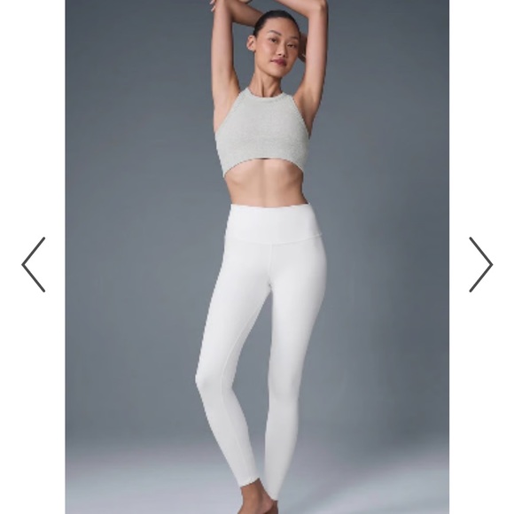 Alo Seemless Delight High Neck Bra Tank - Grey Small - Picture 2 of 7